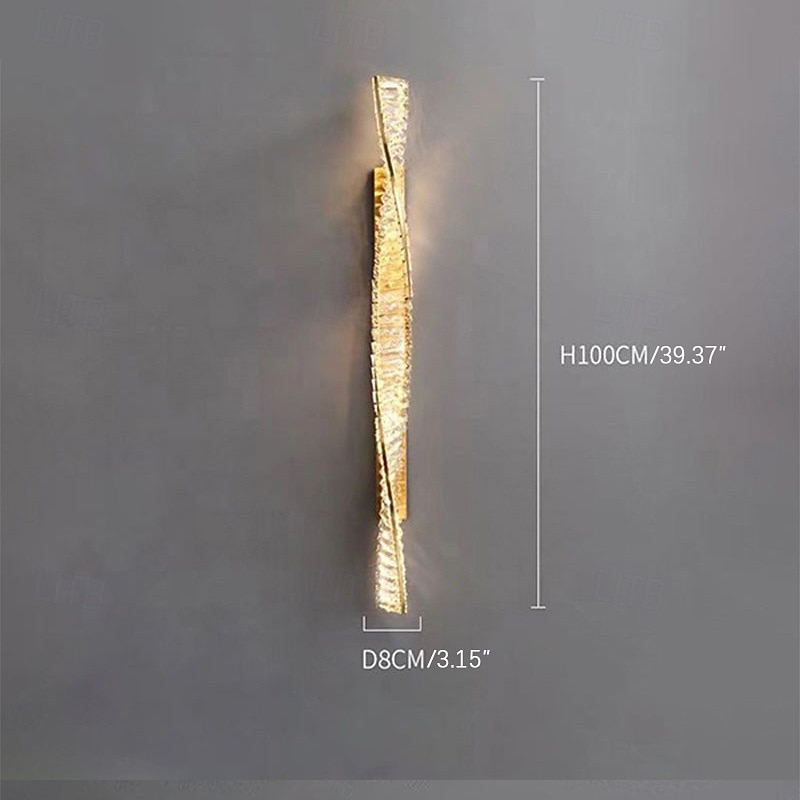 luzes de parede internas led luz de 3 cores 50/100 cm cristal linear barra de luz montada na parede luz de vaidade do banheiro sobre espelho tira longa arandela de parede do corredor para cabeceira de 2026 por $144.99 –P2