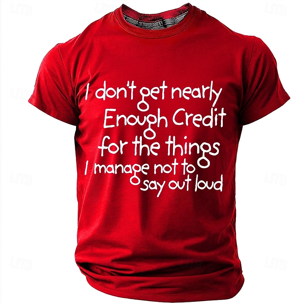 Je ne reçois pas assez de reconnaissance pour tout ce que j'arrive à ne pas dire à voix haute. T-shirt humoristique et sarcastique pour homme, col rond, manches courtes, style décontracté, cadeau, de 2026 ? $18.99 –P8