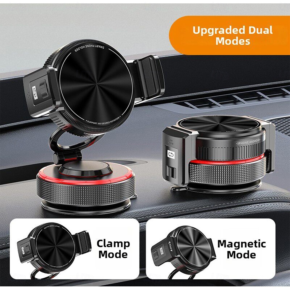 Nano Suction Car Phone Mount, Super Stable Dashboard Cell Phone Holder for Car, 360° Rotation Foldable Portable Phone Stand Anti-Shake Compatible with iPhone 17 16 15 14 Pro Max, Samsung Galaxy S26 2026 - $29.99 –P7