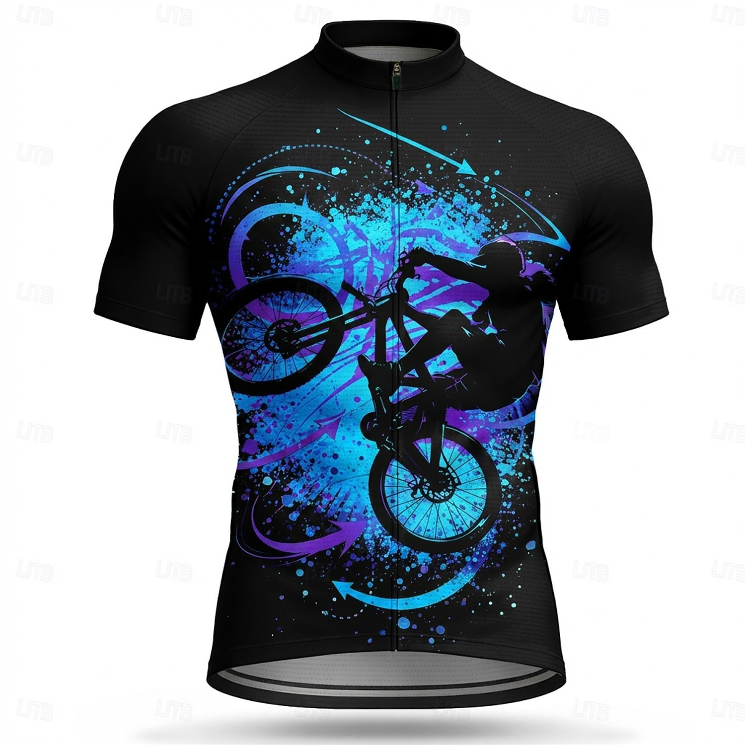 Herren Radtrikot Abstrakt Fahhrad Kurzarm Fahhrad Trikot Oberteil mit 3 Gesäßtaschen UV-beständig Schnelltrocknend Mit Taschen Frontreißverschluss Sport Blau Orange Grün Bekleidung 2026 - $28.99 –P4