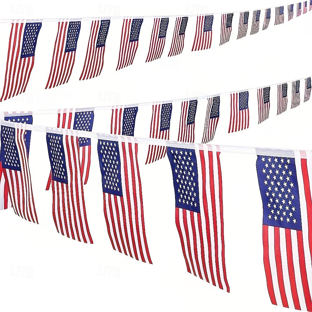 40 amerických vlajek, bannery s americkou vlajkou, dekorace na 4. července, slavnostní dekorace, dekorace na párty, venkovní dekorace, dekorace na Den nezávislosti, bannery s americkými vlajkami ke 2026 - $15.99 –P9