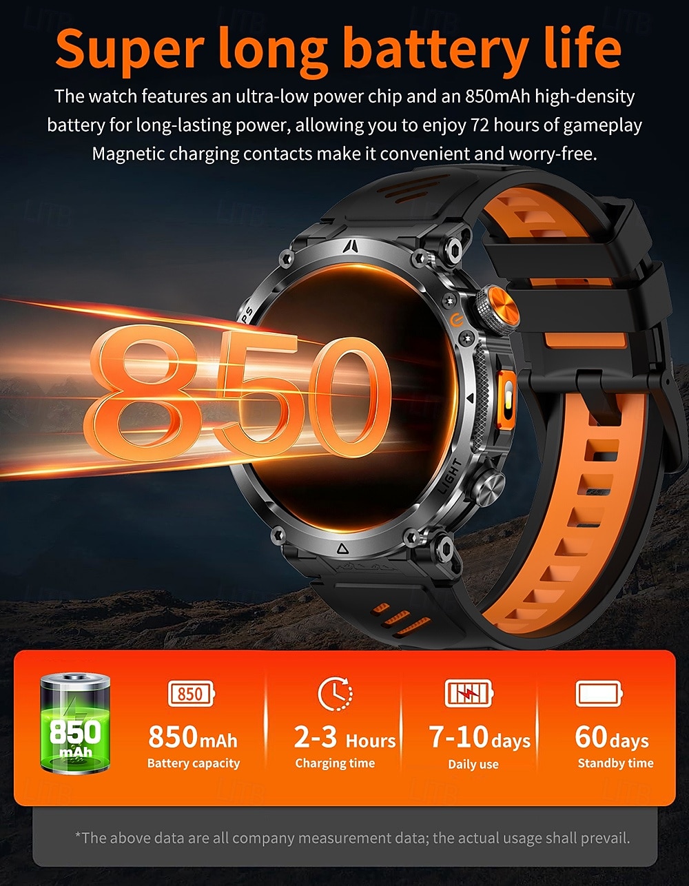Rugged GPS Smart Watch for Men, Outdoor Sports Watch with 6 Satellite Positioning Systems, Trajectory Return Tracking for Mountaineering Hiking, Heart Rate SpO2 Monitor, Waterproof Metal Band Watch 2026 - $57.99 –P5
