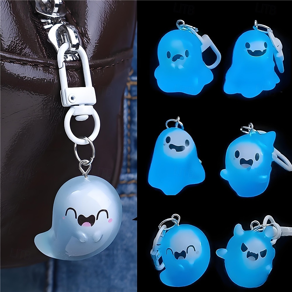 6 Pcs Glow in The Dark Ghost Keychains,  Cute Kawaii Mini Cartoon Resin Ghost Key Chain Charms for Backpacks, Bags, Halloween Party Favors, Gifts for Kids Adults 2026 - $13.49 –P3