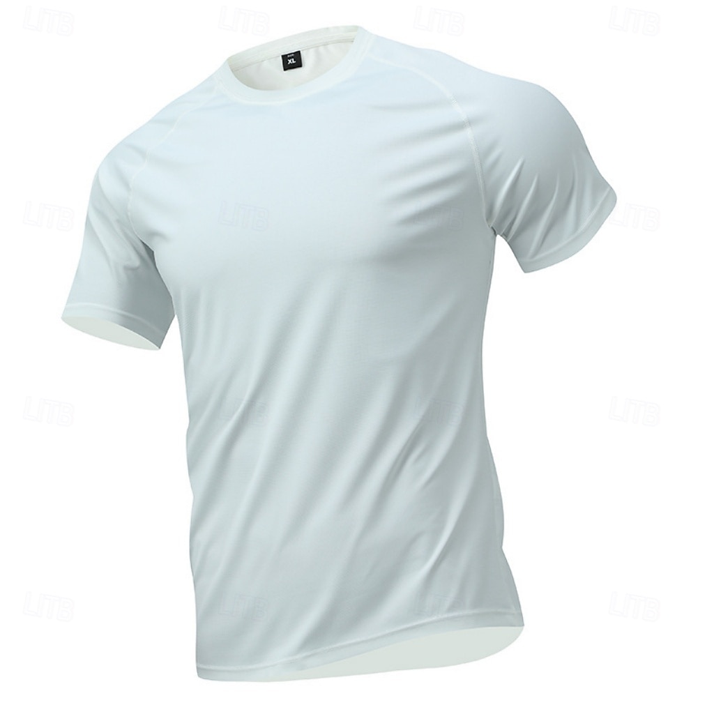 Hombre Camiseta Camisa manga corta Camiseta superior Manga Corta Cuello Barco Verano Primavera Color sólido Ropa de calle Elegante Básico Secado rápido Delgado Diario Exterior Vacaciones Café 2026 - $21.99 –P6