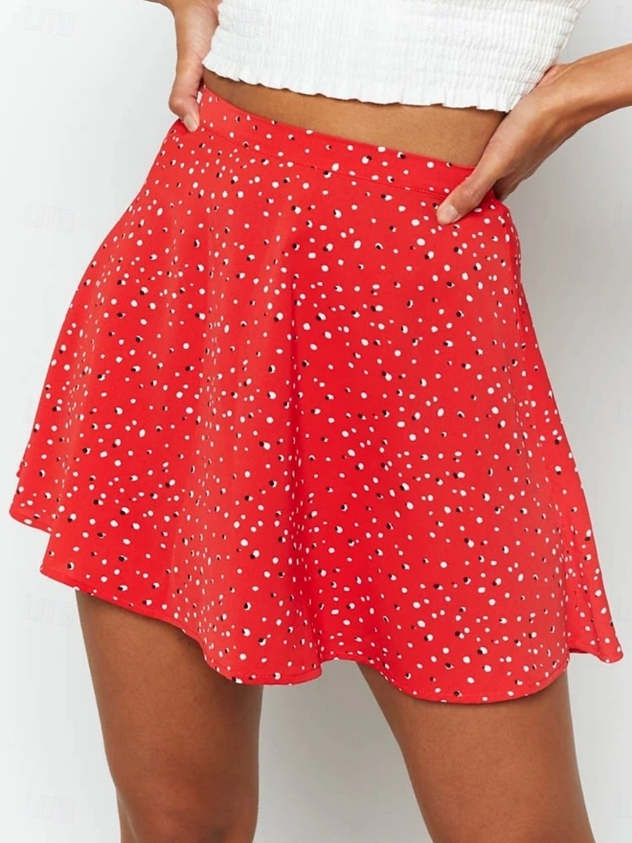 Damskie Spódnica wakacyjna Moda Codzienny Mini Wysoka talia Spódnice Kwiatowy Nadruk Średnio elastyczny Codzienny Ulica Niebieski Czarny Żółty Czerwony Lato 2026 - $17.99 –P5