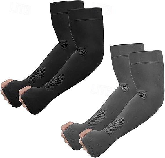2 Pairs UV Sun Protection Arm Sleeves with Thumb Hole for Men Women Youth, Cooling Sleeve to Cover Tattoo, Mid-Compression 2026 - $18.99 –P7