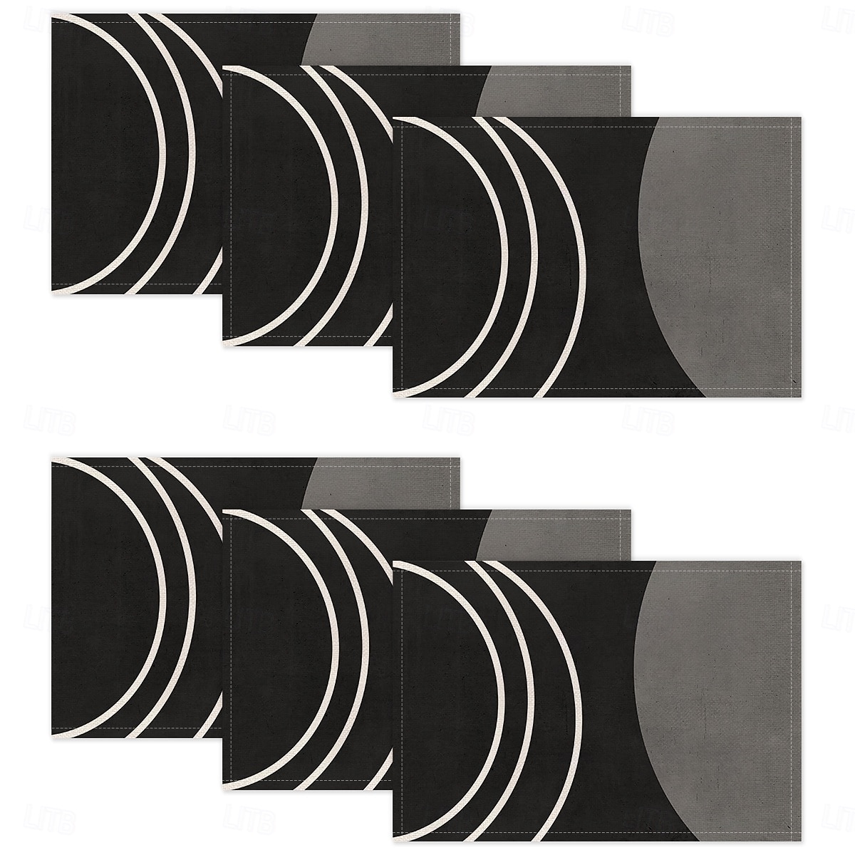 Черно-белая геометрическая салфетка под тарелку, прямоугольная, из 100% полиэстера, с абстрактным геометрическим узором, можно стирать в машине, термостойкая. 2026 - $9.49 –P14