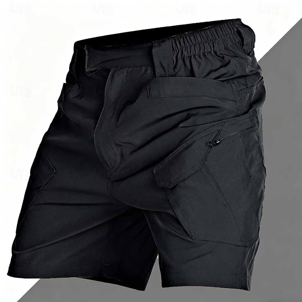 Men's Tactical Cargo Cargo Shorts Shorts Summer Shorts Casual Shorts Elastic Waist Multiple Pockets Plain Waterproof Comfort Knee Length Casual Outdoor Beach Fashion Streetwear Black Khaki 2026 - $26.99 –P6