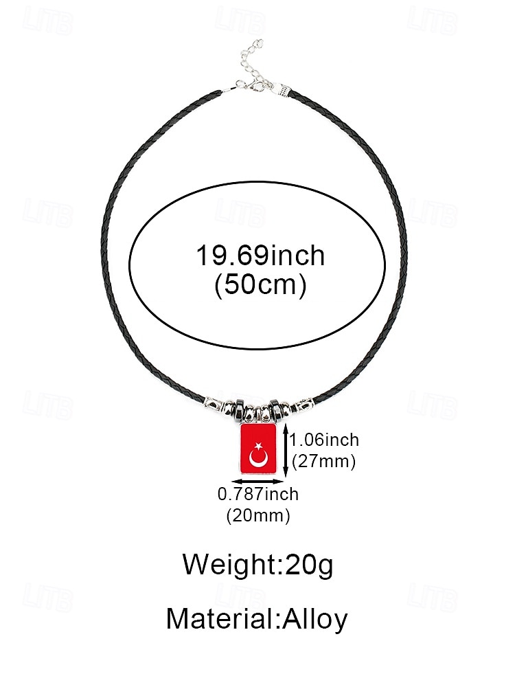 Herren-Legierung &Acryl-Halskette mit Anhängern in Nationalflaggen-Optik, verschiedene Ländermotive, lässiger Boho-Stil, perfekt für Fußballfans, Spieltage und Outdoor-Aktivitäten. &Alltagskleidung 2026 - $7.99 –P10
