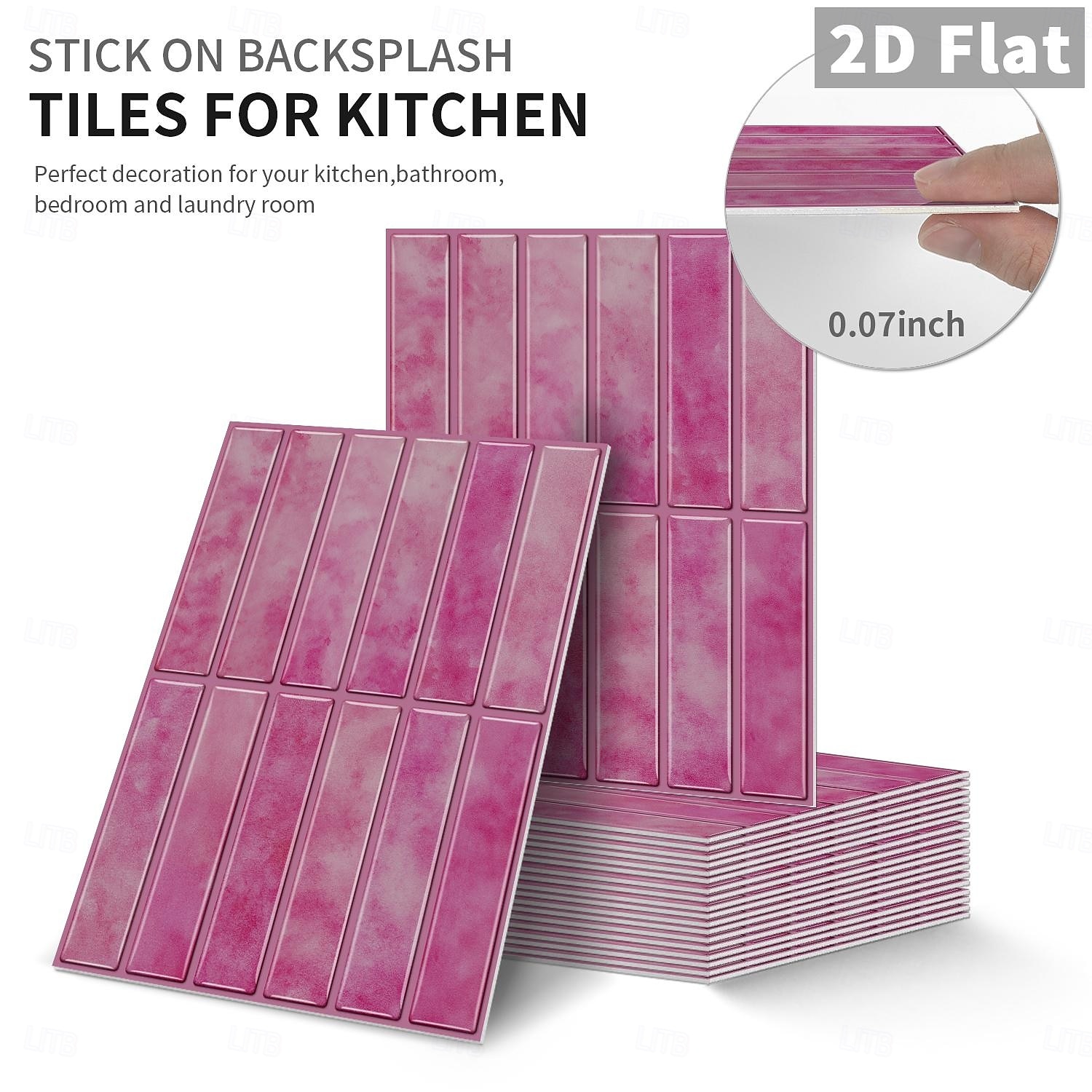 10PCS 17x23cm Peel and Stick Thick Pink Purple Mosaic Pattern PVC Wall Stickers, American Vintage Style Self-Adhesive Removable Wallpaper for Renters, for Bedroom Bathroom Cabinet, Easy to Install 2026 - $32.99 –P11