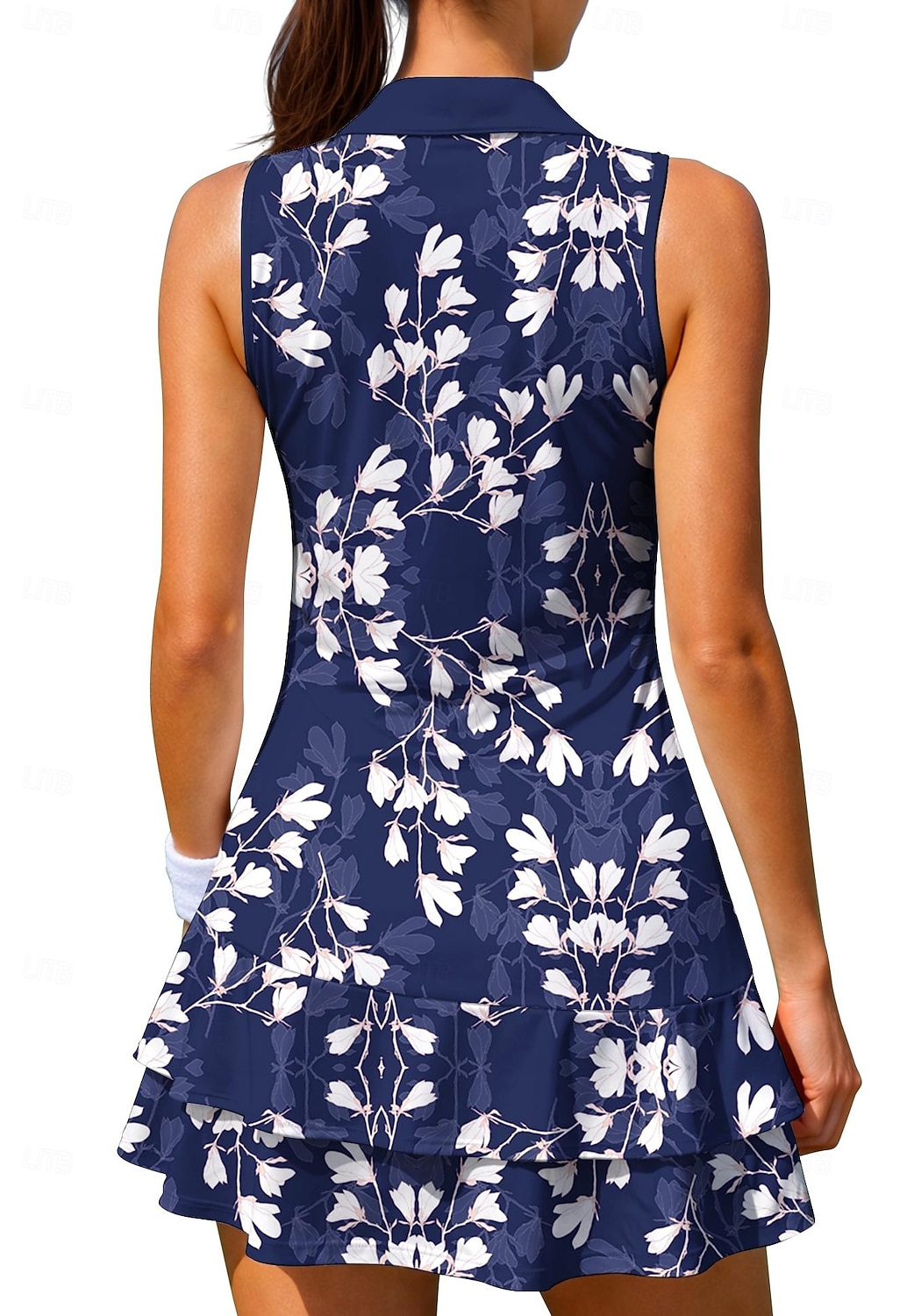Γυναικεία Άνθινο Άνθινο / Βοτανικό Φόρεμα τένις Αθλητικό φόρεμα Αμάνικο Λουλουδάτο Αναπνέει Τέννις Γκολφ Μπάντμιντον Περιλαίμιο Polo Γιακά με φερμουάρ Φορέματα Αθλητική μπλούζα Μπλε και Άσπρο 2026 - $28.99 –P3