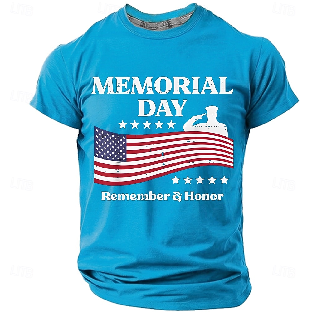 Giorno della memoria Per uomo Gergo divertente Maglietta Manica Corta maglietta Stampa 3D Girocollo Camicia Moda Quotidiano Quotidiano Streetwear Rosso Azzurro cielo Estate Primavera Abbigliamento S del 2026 a $18.99 –P5