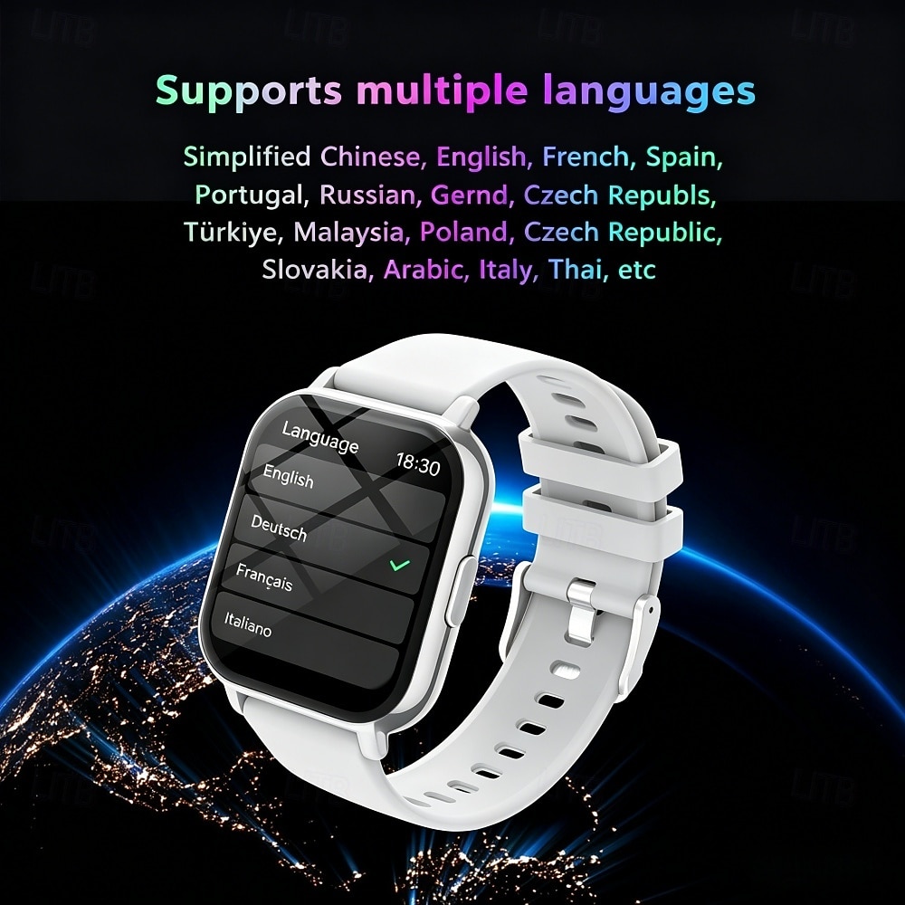 Chytré hodinky pro muže a ženy, fitness tracker s vlastní tapetou, monitor tepové frekvence a spánku, SpO2 monitor, vodotěsnost IP68, krokoměr, hudba &ovládání kamery, počasí, alarm pro Android, 2026 - $25.99 –P5