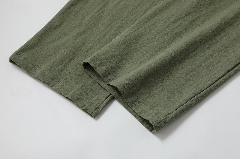 Férfi Vászon nadrág Nyári nadrág Strand nadrág Zsinór Zseb Rugalmas derék Sima Mokaszinok Légáteresztő Napi Tengerpart Vakáció Szabadság Hawaii Fekete Fehér Nem elasztikus 2026 - $25.99 –P5