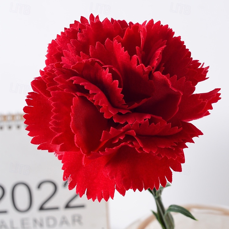 10 ramos de cravos artificiais, flores vermelhas de seda para casamento, decoração de casa, Dia dos Professores, Dia das Mães, presentes e festas. &arranjos florais de 2026 por $15.99 –P6