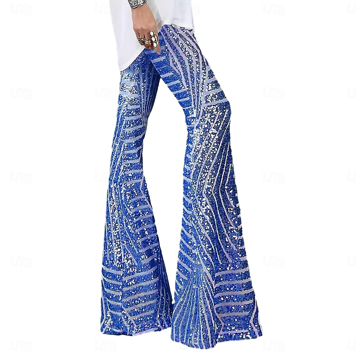 Retro Antiguo Disco Años 80 Pantalones Pantalones acampanados Disco Lentejuelas Arte deco Disfraz Mujer Víspera de Todos los Santos Carnaval Discoteca Festival de Música Fiesta Adulto Pantalones 2026 - $53.99 –P3