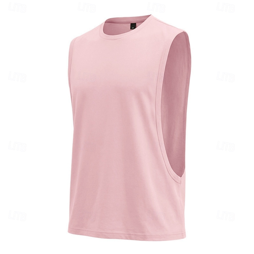 Hombre Camiseta sin mangas Chaleco Camisetas Interiores Camisa sin mangas Sin Mangas Escote Redondo Verano Primavera Plano Moda Deportivo Clásico Puro Casual Gimnasia Calle Negro Blanco Rosa Camiseta 2026 - $13.49 –P5