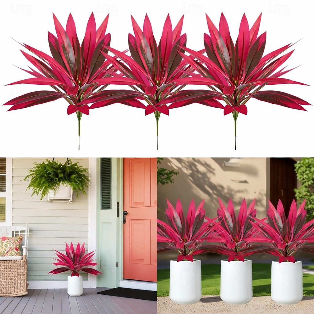 6 Pcs Artificial Tropical Plant 17 Leaves Faux Bamboo Dracaena for Indoor & Outdoor Decor, DIY Floral Arrangements, Plant Walls, Garden, Patio & Greenery Accents 2026 - $35.99 –P1