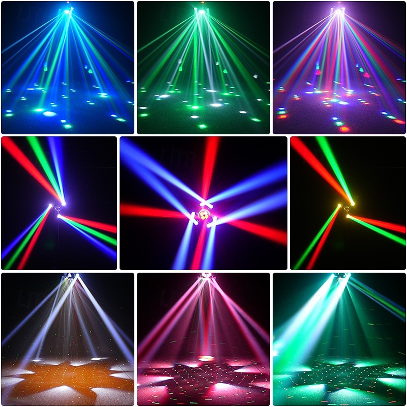 6 Arm Moving Head DJ Lights,150W RGBW LED Stage Lighting with Strobe & Bee-Eye Effect, Red/Green Starry, DMX512, Remote Control,Sound Activated,540° Rotation for Party, Clubs, Disco 2026 - $161.99 –P4