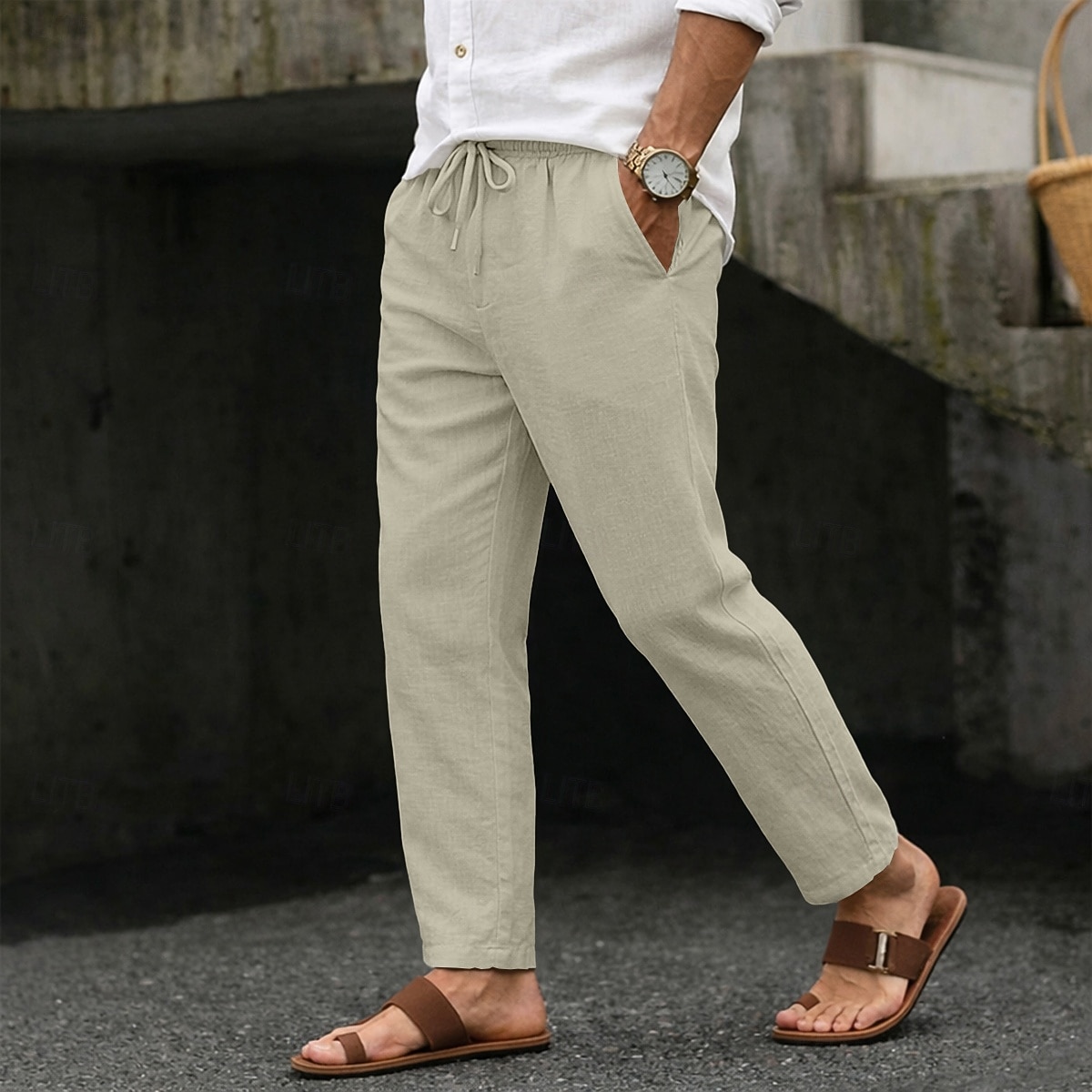 Per uomo Pantaloni Estivi Pantaloni da Spiaggia Coulisse Tasca Elastico in vita Semplice Comodità Traspirante Lunghezza intera Quotidiano Spiaggia Vacanza Vacanza Hawaiano Blu Nero Inelastico del 2026 a $18.99 –P7