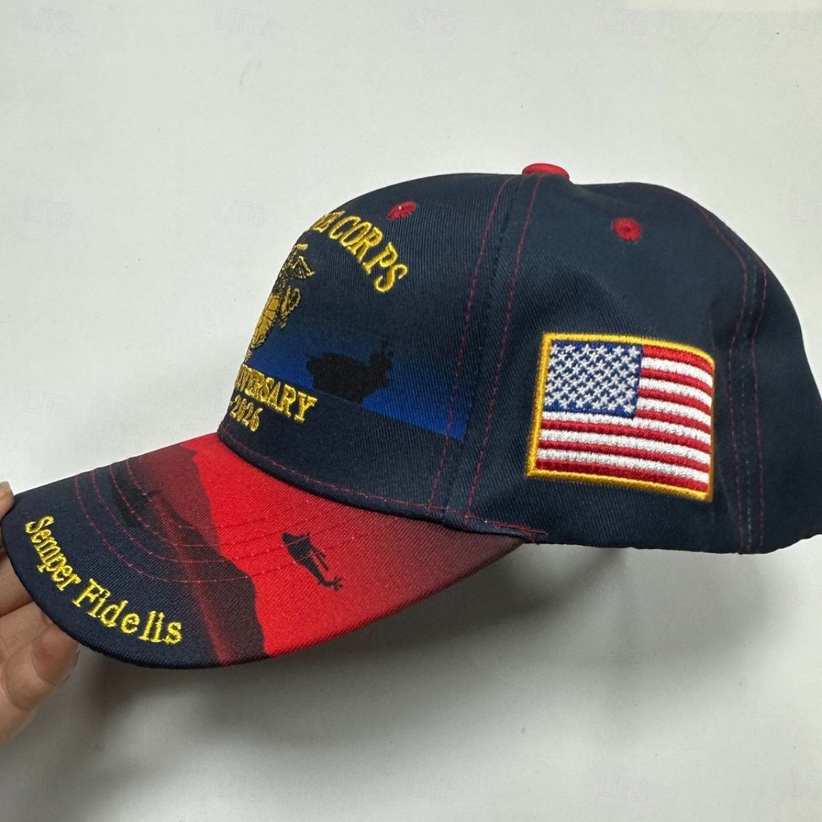 U.S. Marine Corps 250-årsjubileumsbaseballcaps 1775-2025, brodert militærhatt med Semper Fidelis, amerikansk flagg, rød &blå patriotisk justerbar lue 2026 - $21.99 –P4