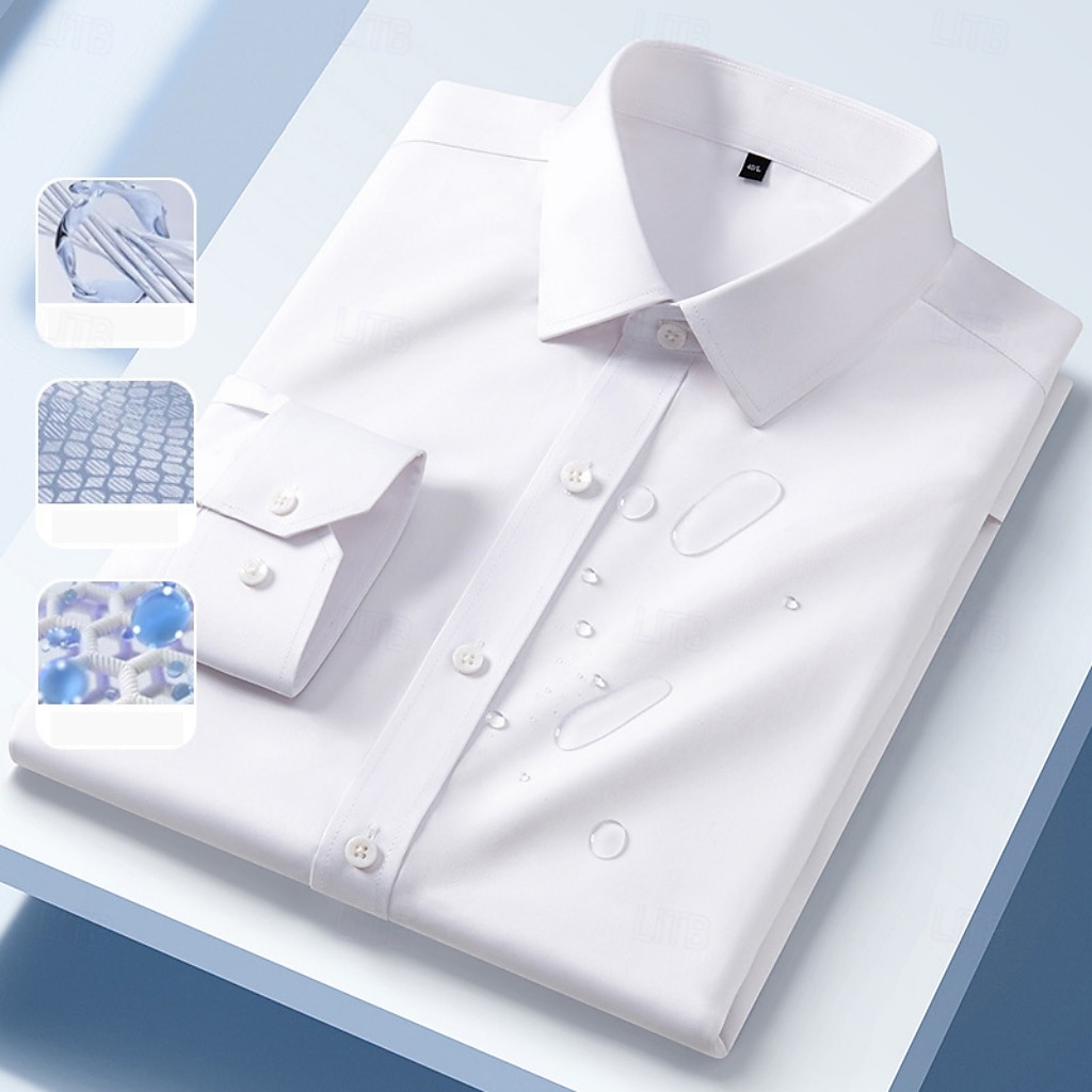 Per uomo Camicia Camicia elegante Camicia button-down Camicia non stiro Semplice Casuale All'aperto Blu Nero Bianco Rosa Manica Lunga Collo ripiegato Estate Primavera Abbigliamento Bottoni del 2026 a $37.99 –P2