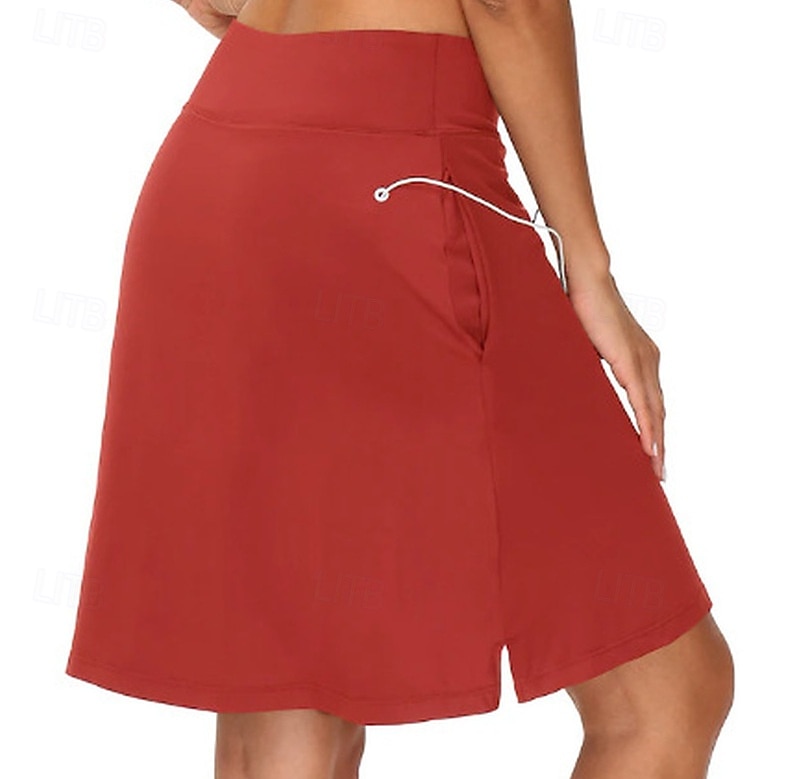 Femmes Couleur Unie Jupe décontractée Jupes de tennis avec shorts Jupe de sport Avec Poches Taille haute Élastique Évacuation de la transpiration Respirant Tennis Le golf Course Jupe Jupe-short Gris de 2026 ? $11.49 –P4