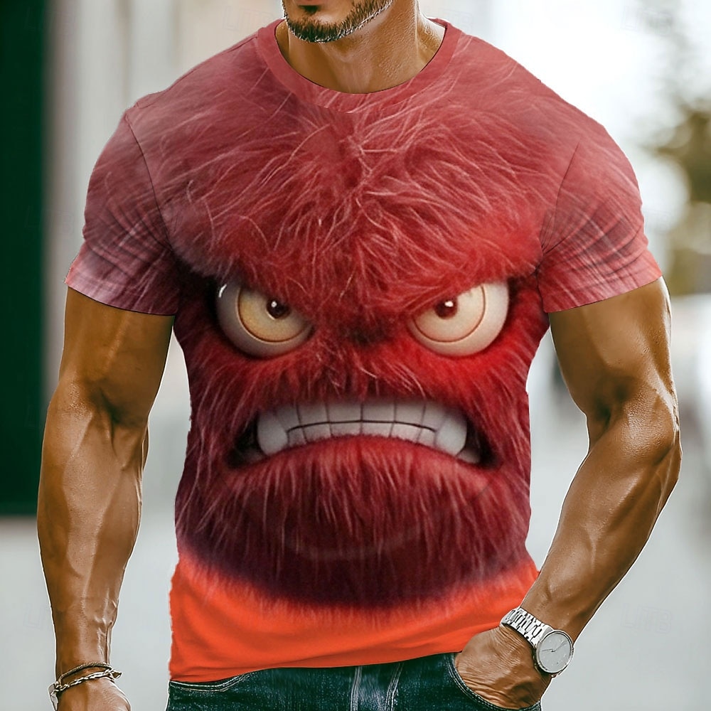 Per uomo Emote divertenti Maglietta Manica Corta maglietta Stampa 3D Girocollo Camicia Moda Esagerato Casuale Quotidiano Streetwear Blu Rosso Viola chiaro Estate Primavera Abbigliamento S M L XL 2XL del 2026 a $18.99 –P1