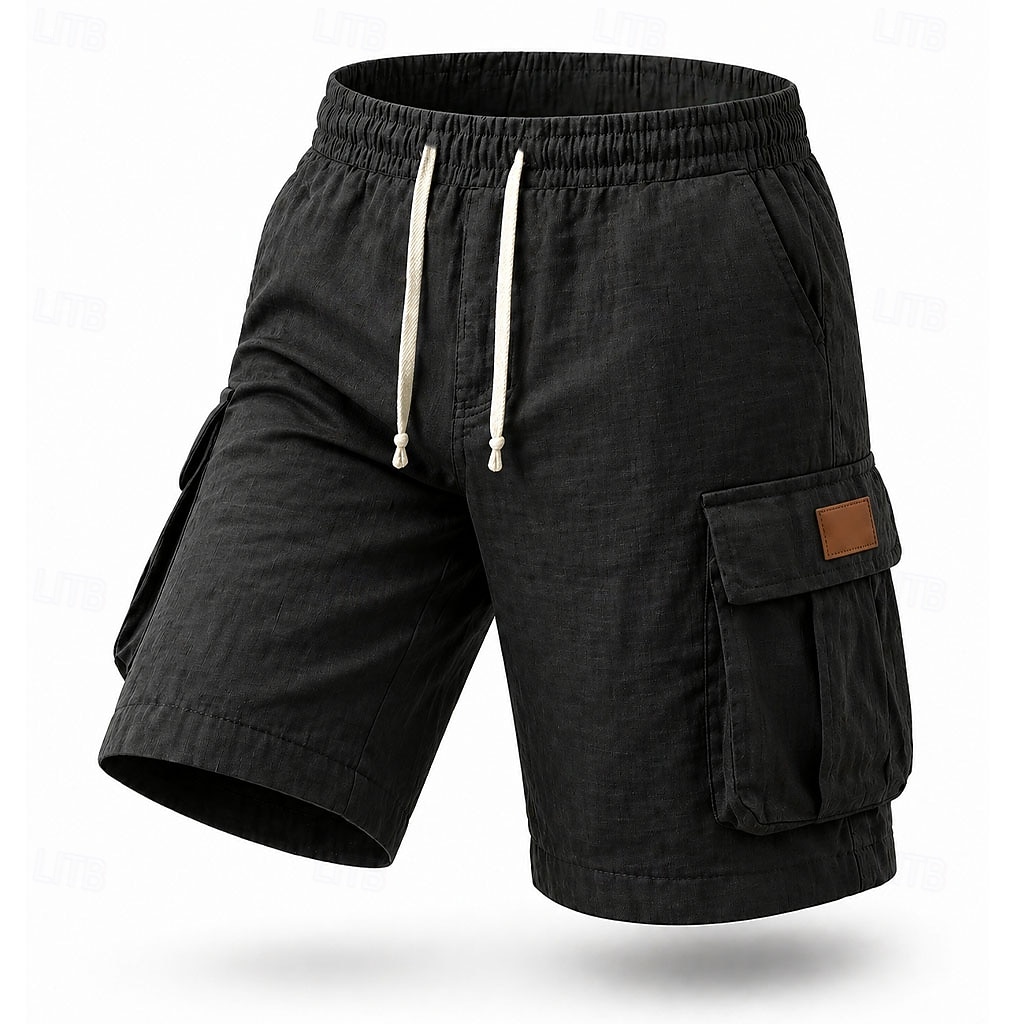 Bărbați Pantaloni Scurți Cargo Pantaloni scurți din in Pantaloni scurți de vară Pantaloni scurți de plajă Cordon Talie elastică Multi Buzunare Simplu Confort Respirabil Lungimea genunchiului Zilnic 2026 - $25.99 –P2