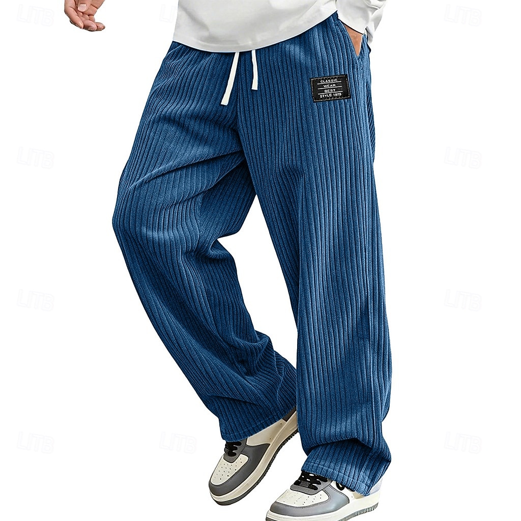 Per uomo Pantaloni Pantaloni in velluto a coste Pantaloni invernali Pantaloni Larghi Coulisse Elastico in vita Tinta unica Comodità Lunghezza intera Quotidiano All'aperto Abbigliamento casual alla del 2026 a $26.99 –P1