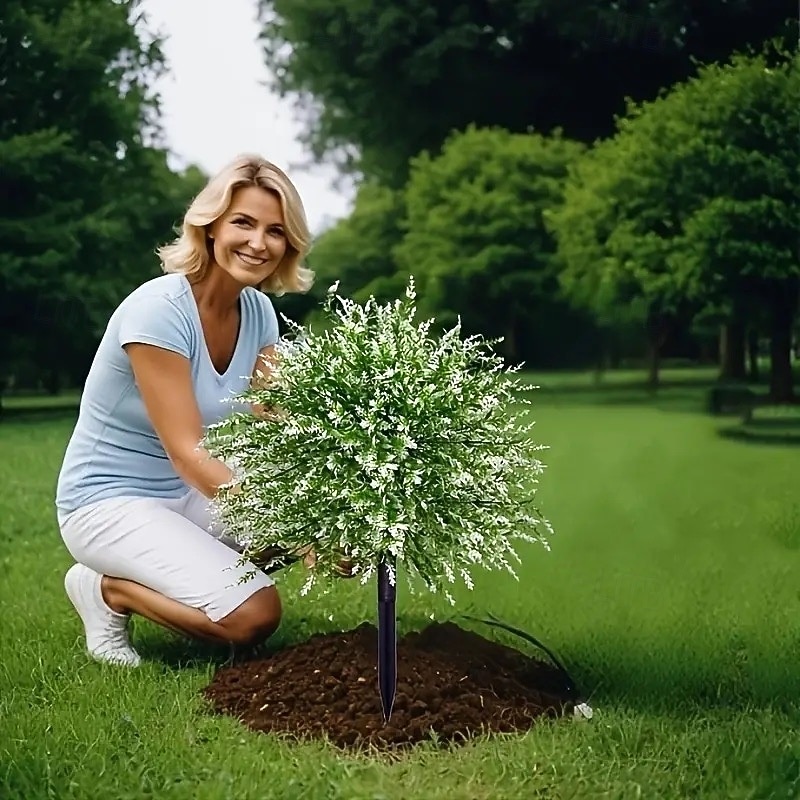 Estaca de lavanda artificial de 20 pulgadas para decoración de exteriores, estacas blancas para jardín. &Césped, plástico resistente que no se decolora, decoración para todas las estaciones. 2026 - $25.99 –P9