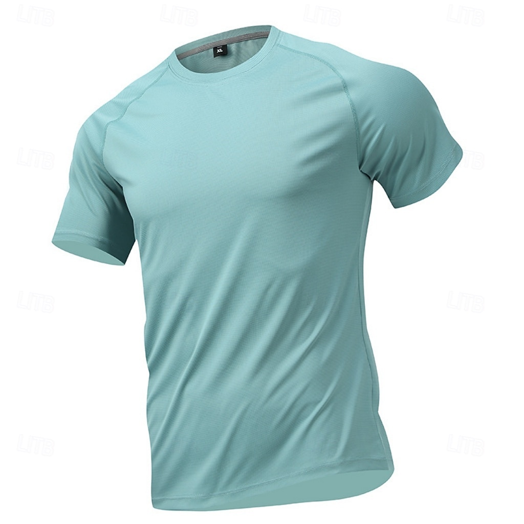 Hombre Camiseta Camisa manga corta Camiseta superior Manga Corta Cuello Barco Verano Primavera Color sólido Ropa de calle Elegante Básico Secado rápido Delgado Diario Exterior Vacaciones Café 2026 - $21.99 –P15