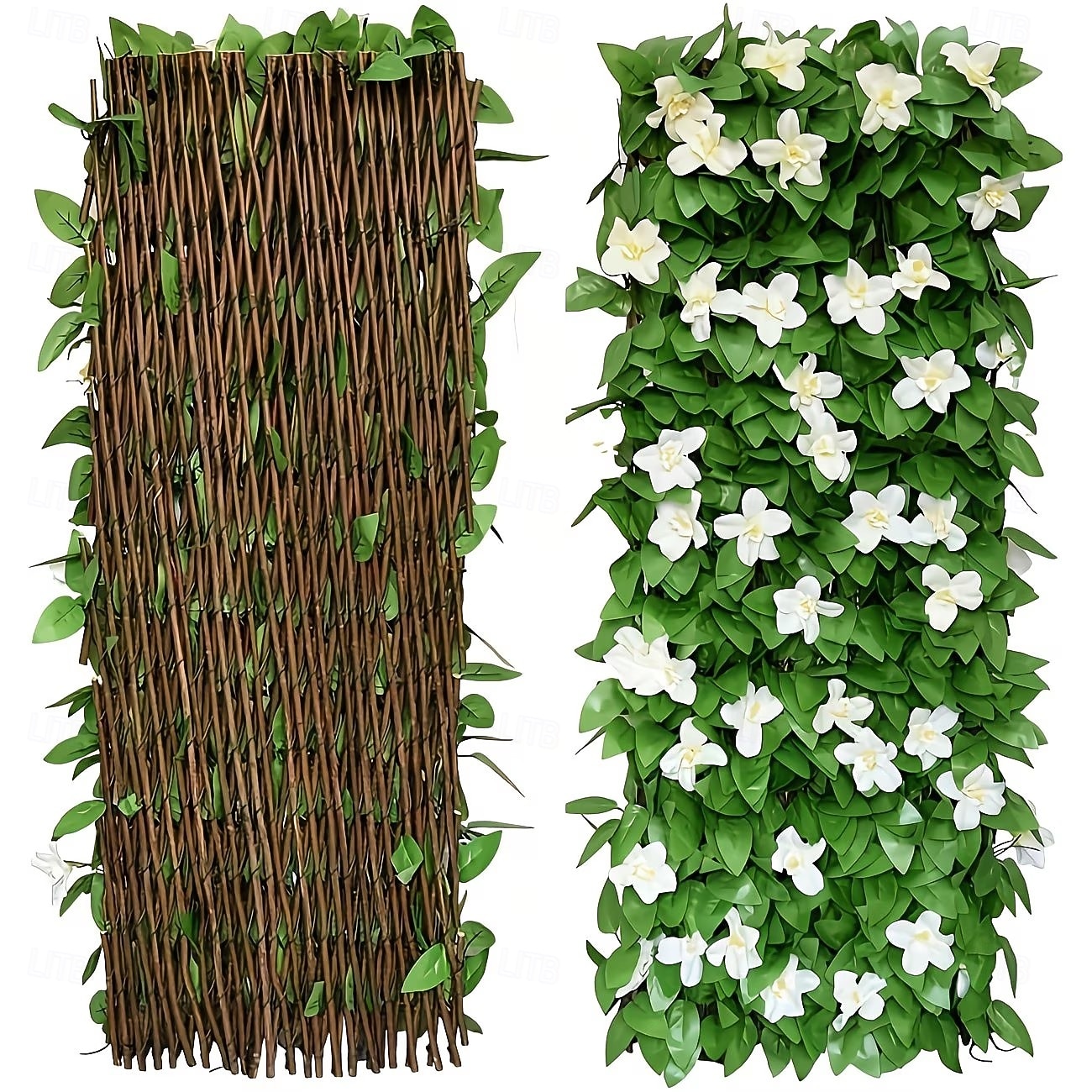 Expandable Artificial Ivy And Orchid Privacy Screen Fence With Realistic Green Leaves, Durable Wood-Plastic Material, Maintenance-Free Outdoor Garden Decoration, Ideal For Patio, Balcony, Backyard 2026 - $23.99 –P1
