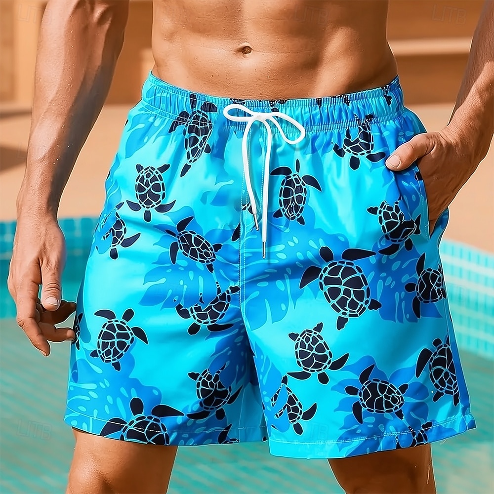 Hombre tortugas Criaturas del mar Bañador largo Pantalones de Surf Pantalón corto Media cintura Ropa de calle Hawaiano Casual Diario Festivos Bolsillo Correa Cintura elástica Diseñador Ropa 2026 - $20.99 –P1