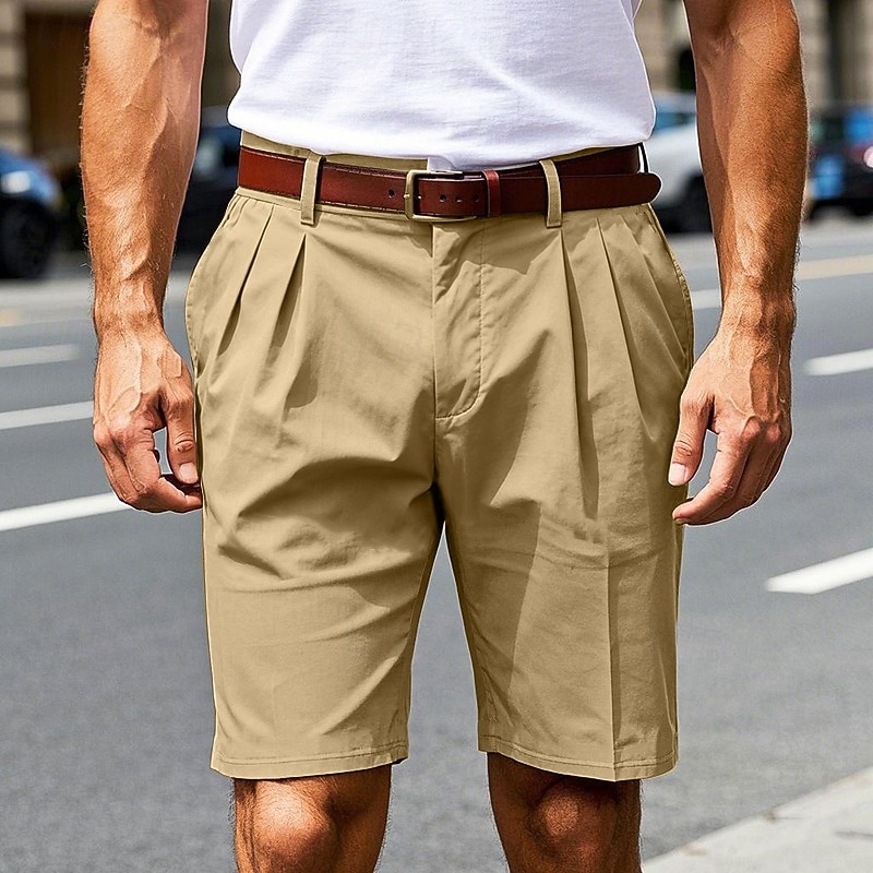 Herren Schicke Shorts Arbeitsshorts Kurze Golfhosen Tasche Einfach Komfort Atmungsaktiv Knielang Outdoor Geschäft Sport Lässig Schwarz Khaki 2026 - $17.99 –P8