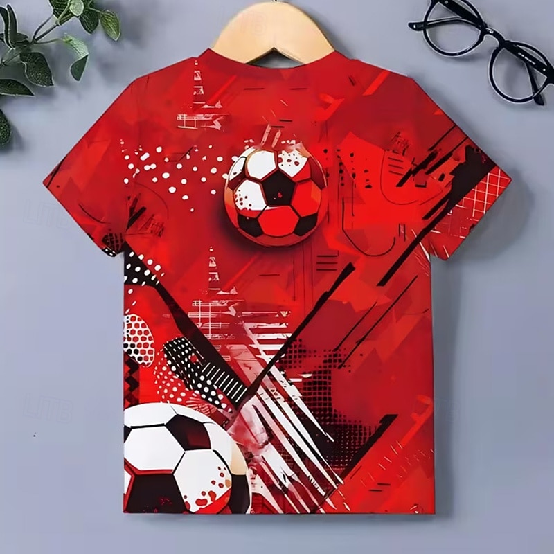 Chico 3D Graphic Fútbol Americano Camisetas de fútbol Camiseta Manga Corta Impresión 3D Verano Primavera Deportes Moda Ropa de calle Niños 5-12 años Cuello Barco Casual Diario Exterior Ajuste regular 2026 - $13.49 –P5
