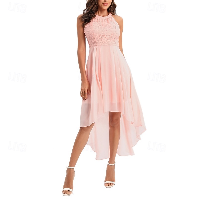 Women's Midi Dress Chiffon Dress Casual Dress Elegant Fashion Modern Outdoor Vacation Party Regular Fit Plain Sleeveless Halter Neck Blue Pink Purple Summer Spring 2026 - $39.99 –P1