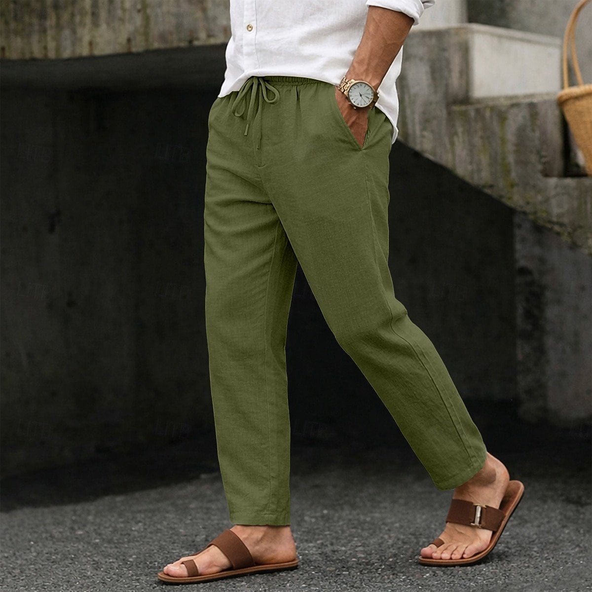 Per uomo Pantaloni Estivi Pantaloni da Spiaggia Coulisse Tasca Elastico in vita Semplice Comodità Traspirante Lunghezza intera Quotidiano Spiaggia Vacanza Vacanza Hawaiano Blu Nero Inelastico del 2026 a $18.99 –P8