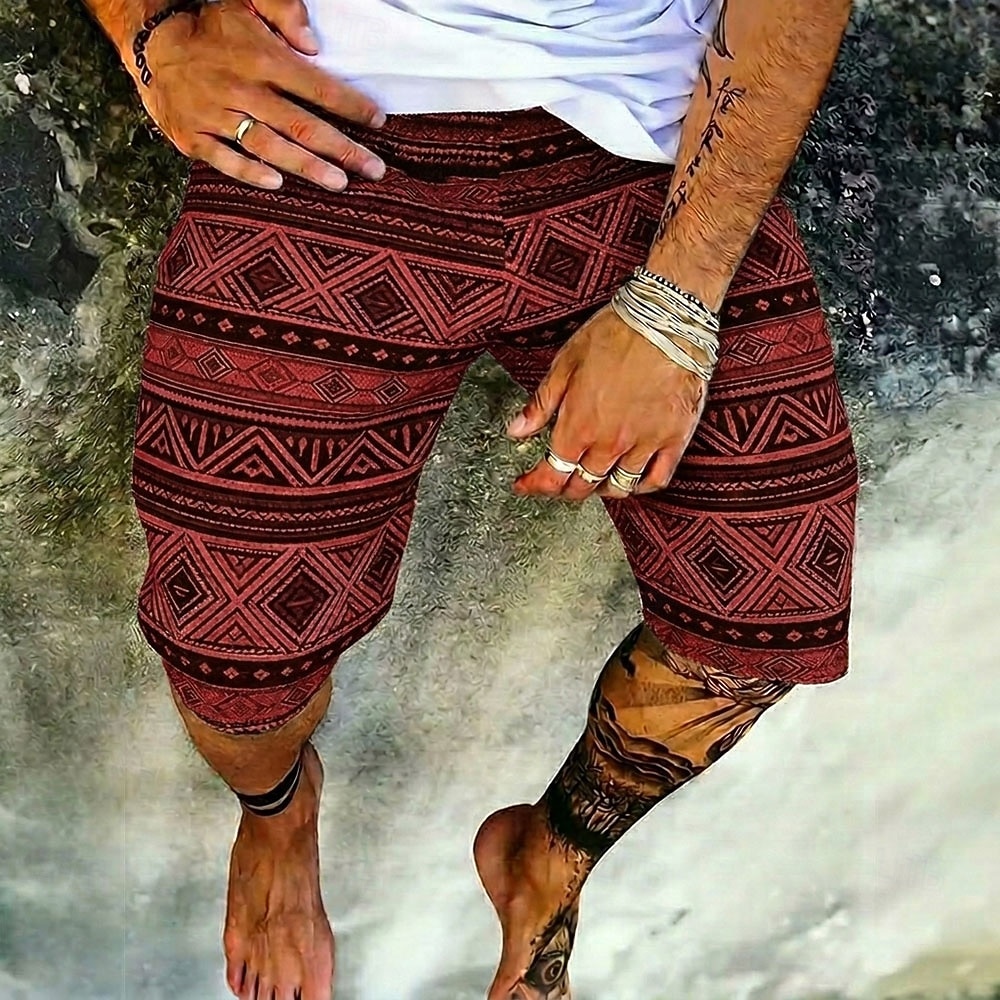 Per uomo Azteco Motivo Geometrico Tribale Pantaloncini da tuta Shorts da Spiaggia Pantaloncini in spugna Misura del girovita medio Retrò Vintage Quotidiano Abbigliamento casual alla moda Ferie del 2026 a $20.99 –P2