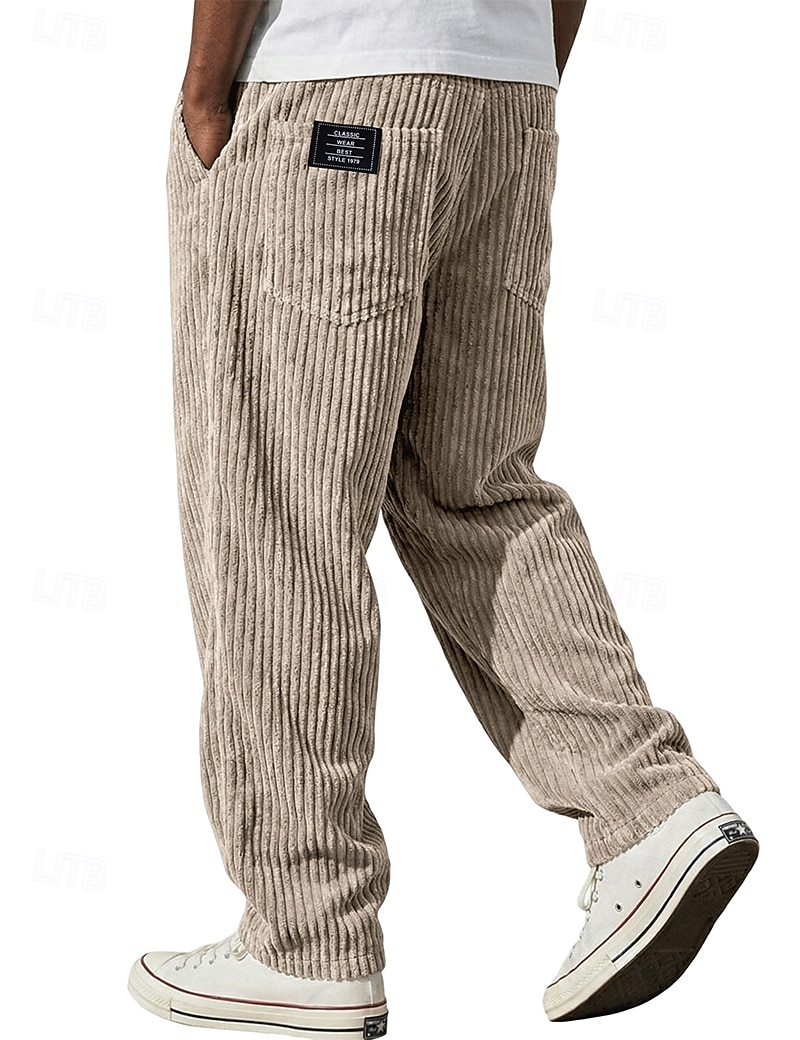 Bărbați Pantaloni Pantaloni Corduroy Pantaloni de iarnă Pantaloni casual Pantaloni largi Cordon Picior drept Culoare solidă Confort Απαλό Lungime totală Casual Zilnic În aer liber Modă Stil Clasic 2026 - $29.99 –P1