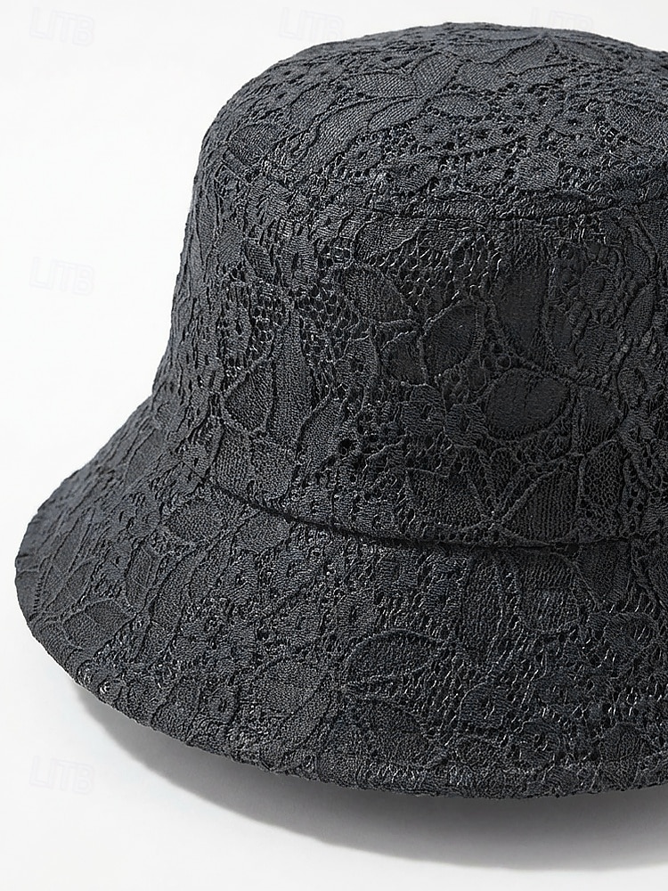 Dámský bohémský krajkový klobouk, prodyšný polyesterový skládací sluneční klobouk v černé a bílé barvě pro dovolenou na pláži, každodenní nošení na volný čas, cestování a letní styling. 2026 - $11.99 –P8