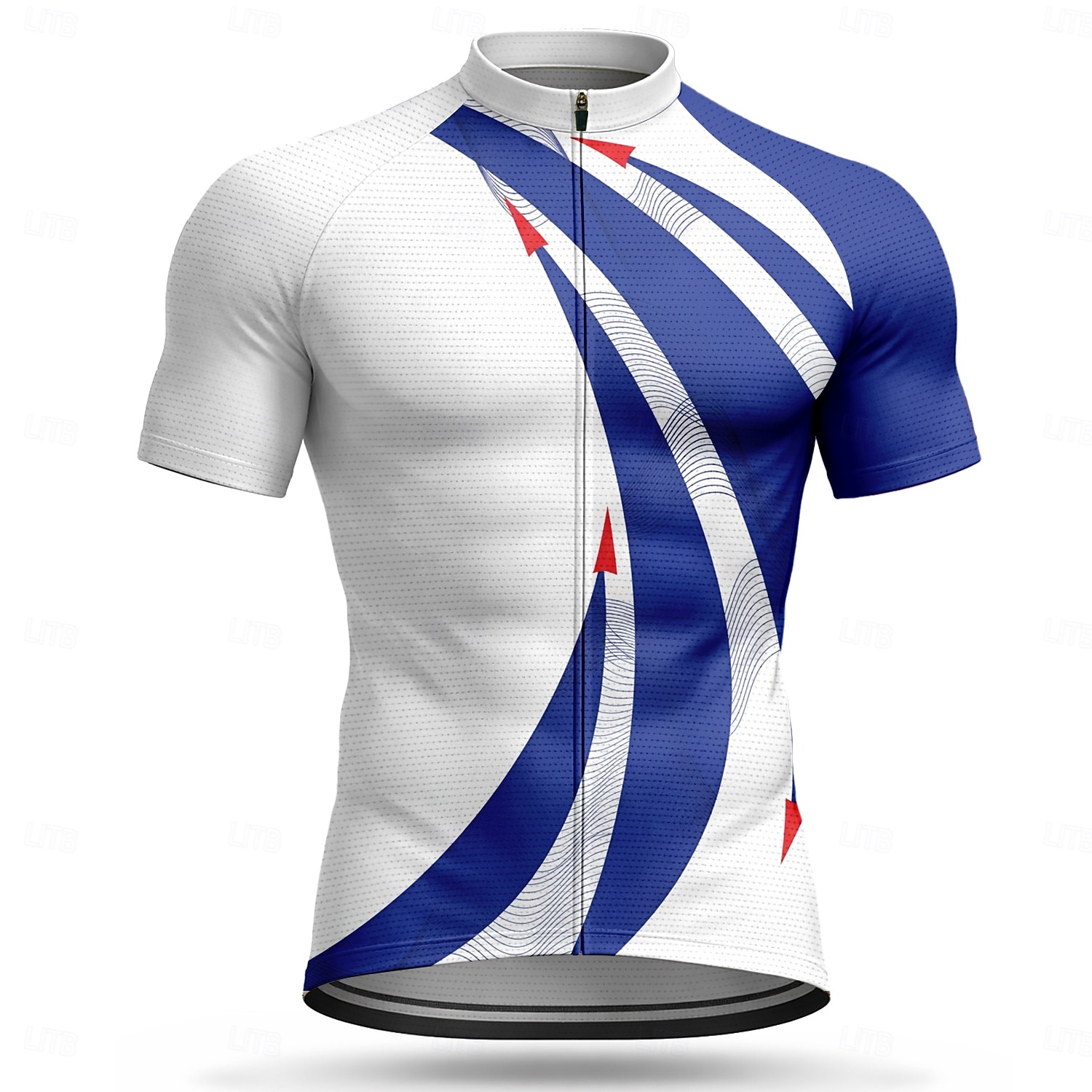 Men Cycling Jersey Geometric Short Sleeve Bike Jersey Top with 3 Rear Pockets UV Resistant Quick Dry With Pockets Front Zipper Sports Blue Clothing Apparel 2026 - $28.99 –P1