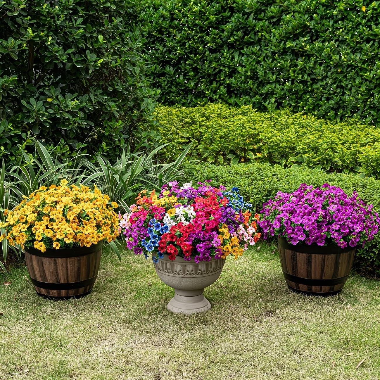 9/18 pezzi di vivaci fiori artificiali di eucalipto, composizioni di fiori finti multicolore, 9 colori brillanti, decorazioni da appendere in plastica di alta qualità, adatte per vasi da balcone e del 2026 a $11.54 –P5