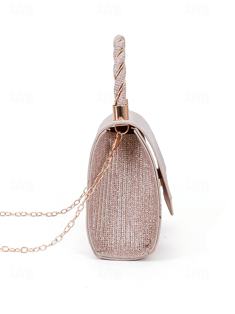 Elegante Damenhandtasche mit Henkel und Kette, glänzende Abendclutch aus Polyester, in verschiedenen Farben erhältlich, mit funkelnden Details, perfekt für Hochzeiten, Partys und besondere Anlässe. 2026 - $18.99 –P9
