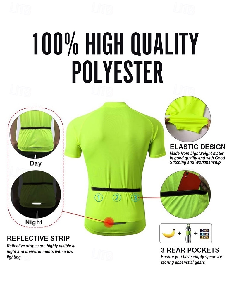 Муж. Велокофты Лоскутный узор С короткими рукавами Велоспорт Джерси Верхняя часть с 3 задними карманами Устойчивость к УФ Быстровысыхающий Задний карман Впитывает пот и влагу Виды спорта 2026 - $24.99 –P9