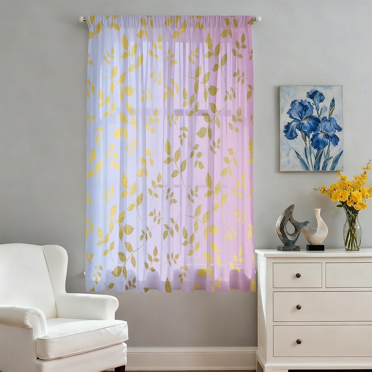 Tenda trasparente per finestre, adatta a tutte le stagioni, per camera da letto e soggiorno, con asta, motivo floreale dipinto a inchiostro, effetto morbido e nebbioso, elegante e leggera. del 2026 a $14.49 –P4