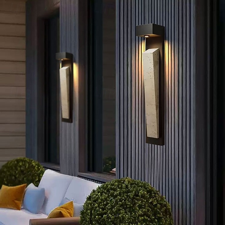 Intérieur LED Appliques Murales Extérieures Appliques Murales Intérieures Extérieur Métal Pierre Applique murale IP44 110-120V 220-240V de 2026 ? $250.29 –P10