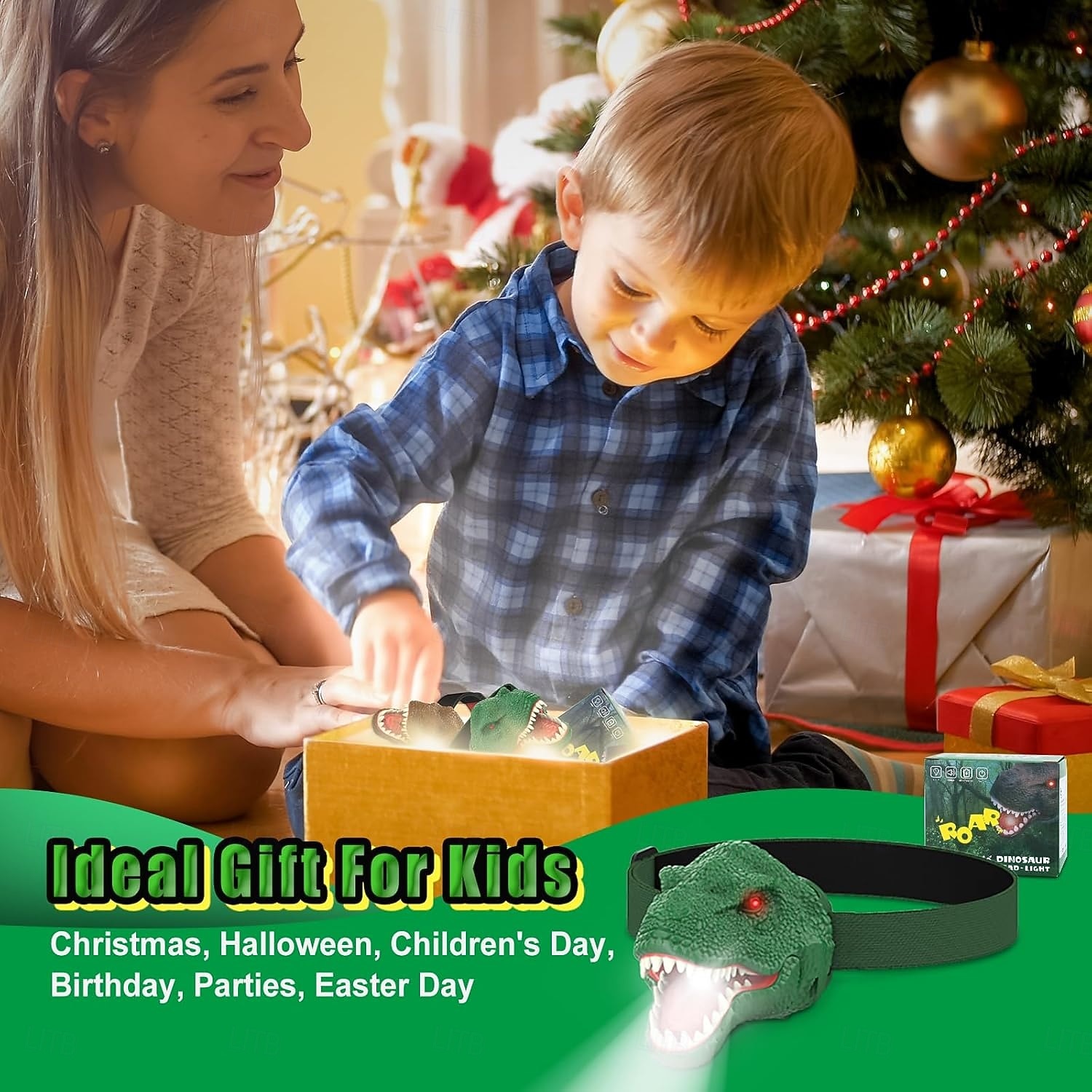 Headlamp, Dinosaur LED Rechargeable Headlamp for Flashlight Outdoor Camping Essentials Gear, Dinosaur Toys Headlight for Boys Girls/Adults, Ideal Gift Toys for Birthday Rave Party 2026 - $30.99 –P8