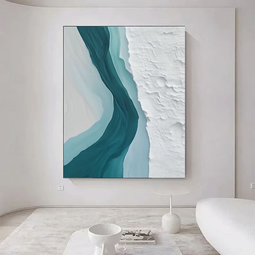 wall art painting hand painted 3D Textured Painting Blue Abstract Canvas Wall Art Green Abstract Living Room Decoration Minimalist Sofa Background Wall Nordic Bedroom Painting 2026 - $100.99 –P3