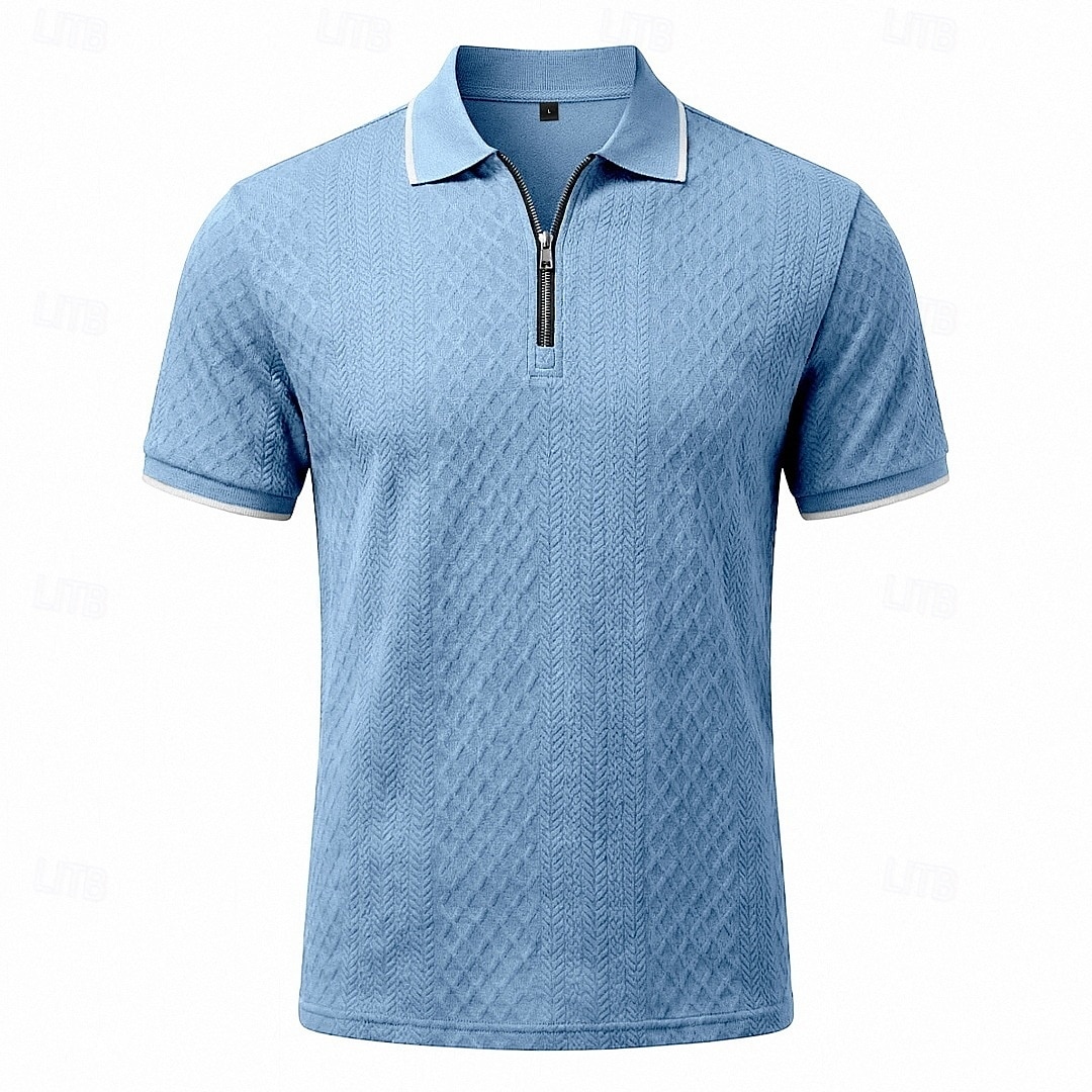 Miesten Polo Poolopaidat Kausaliteetti Katu Kauluskäänne Lyhythihainen Perus Moderni Geometrinen Tavallinen Kevyt Napit Kesä Kevät Loose Fit Musta Valkoinen Viini Laivaston sininen Tumman vihreä Khaki 2026 - $22.99 –P13